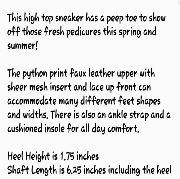 🤩SALE HP  Faux Leather  Python High Top Sandals - Picture 7 of 7